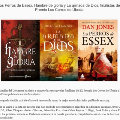 «Hambre de gloria», finalista del Premio Los Cerros de Úbeda